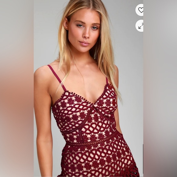 Lulus‎ Beauty and Lace Plum Purple Crochet Lace Mini Dress Cocktail Formal - Picture 4 of 12